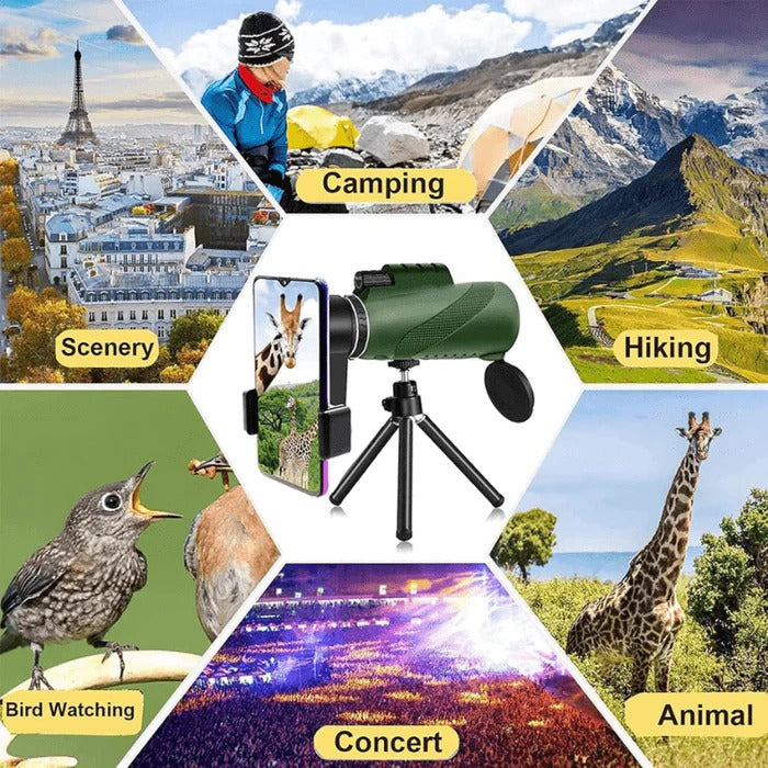 Ultra-Compact Handheld Monocular for Portable, Clear Viewing