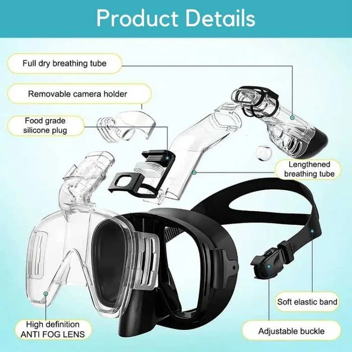 Dry-Top Snorkeling Mask for Clear, Leak-Free Vision