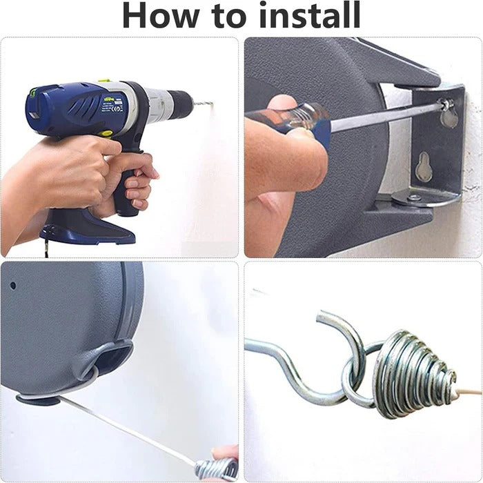 Retractable Clothesline with 360-Degree Swivel Wall Mount – Easy Indoor/Outdoor Drying Solution