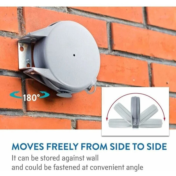 Retractable Clothesline with 360-Degree Swivel Wall Mount – Easy Indoor/Outdoor Drying Solution