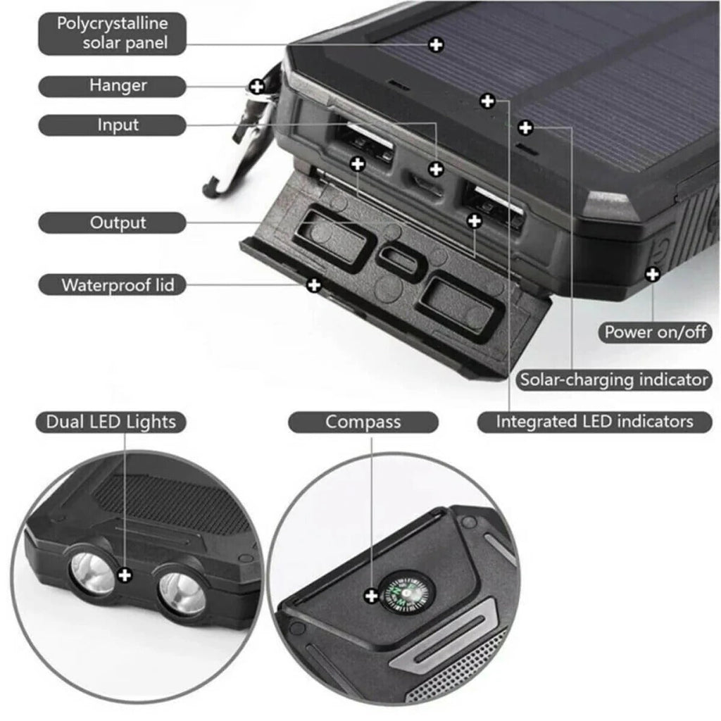 All-Weather Solar Charger & Waterproof Power Bank