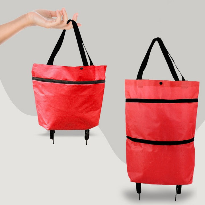 2-in-1 Foldable Wheeled Shopping Bag - Lightweight and Compact
