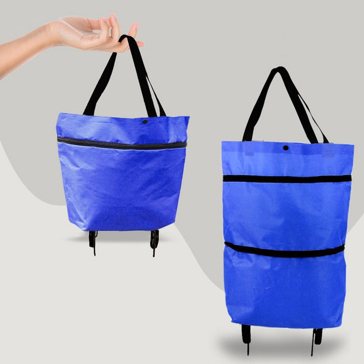 2-in-1 Foldable Wheeled Shopping Bag - Lightweight and Compact