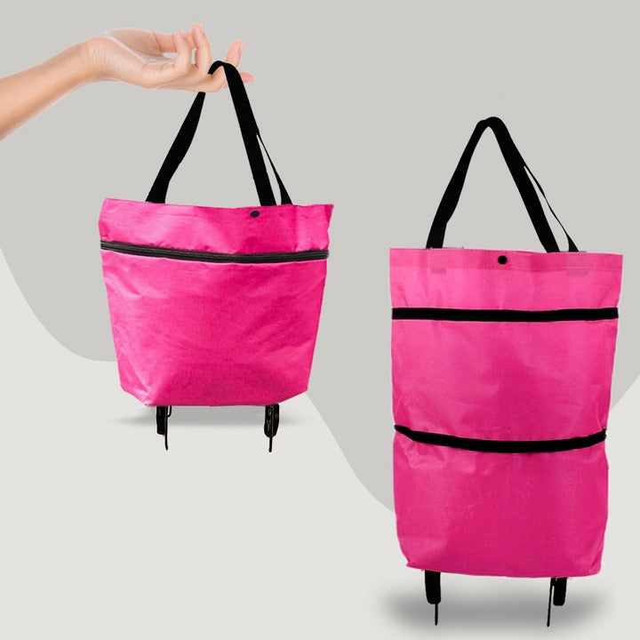 2-in-1 Foldable Wheeled Shopping Bag - Lightweight and Compact