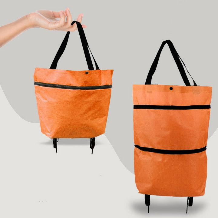 2-in-1 Foldable Wheeled Shopping Bag - Lightweight and Compact