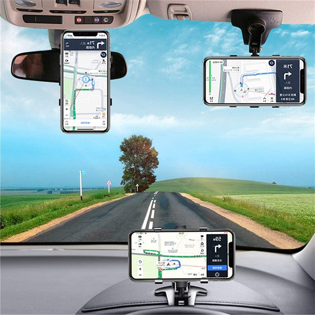 Universal 360° Car Phone Mount – Fully Rotating, Hands-Free Viewing