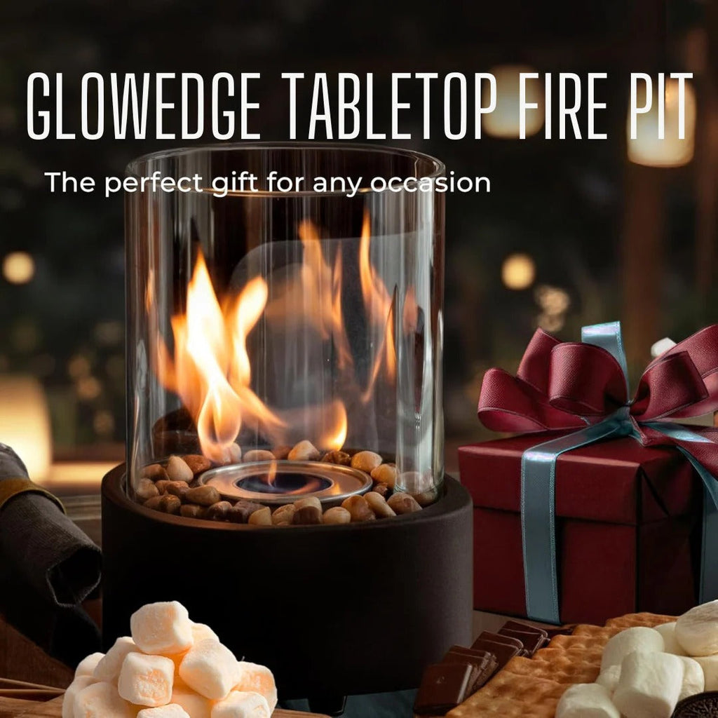 Sleek Portable Glass Tabletop Fireplace for Cozy Ambience
