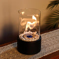 Sleek Portable Glass Tabletop Fireplace for Cozy Ambience