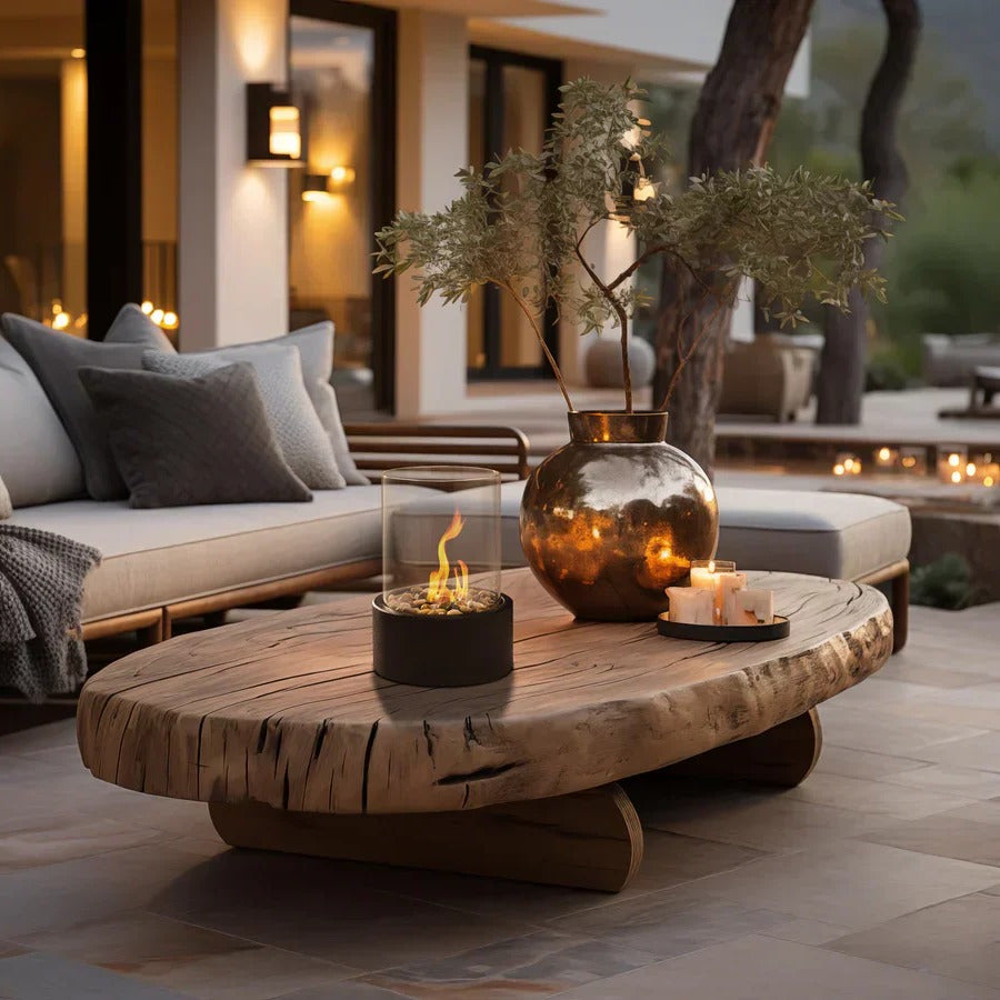 Sleek Portable Glass Tabletop Fireplace for Cozy Ambience