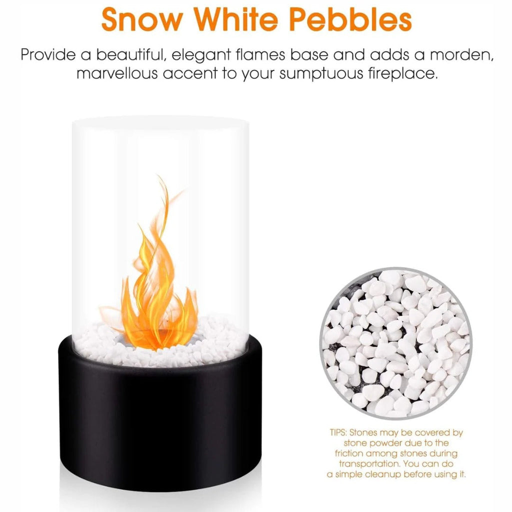 Sleek Portable Glass Tabletop Fireplace for Cozy Ambience