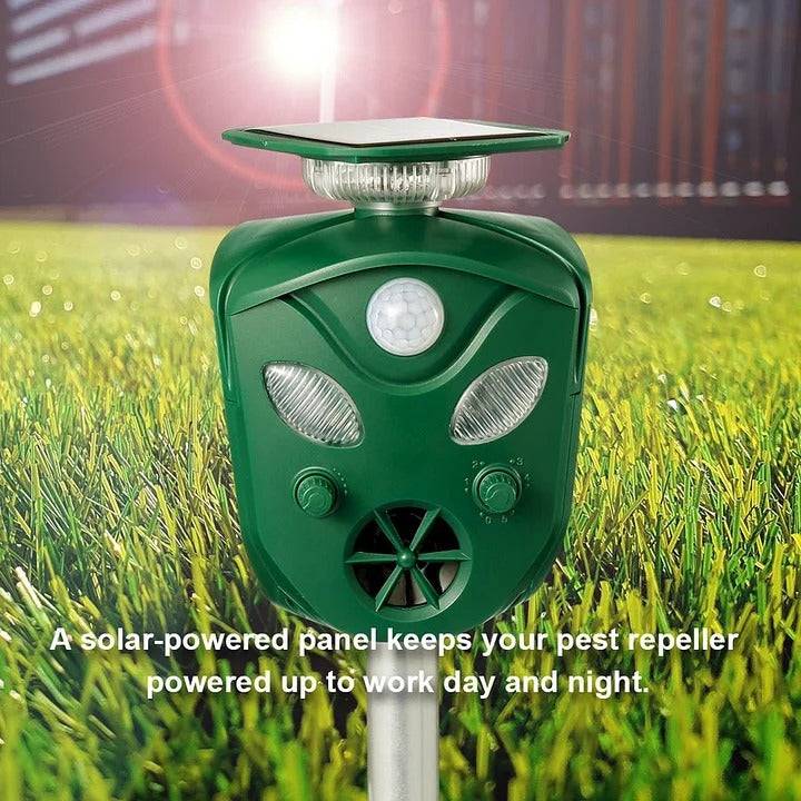 360° Solar Ultrasonic Animal Deterrent — Eco-Friendly Outdoor Pest Repeller