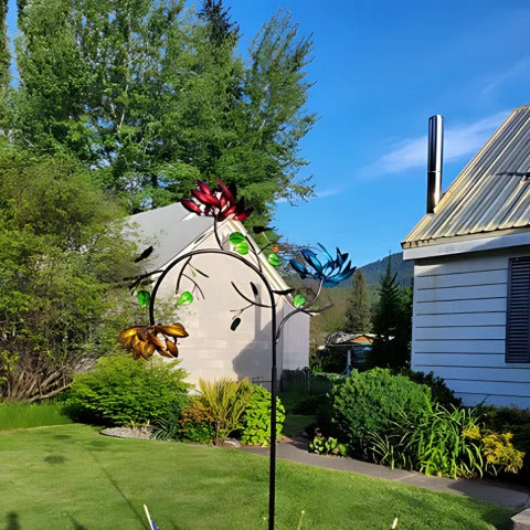 Radiant Summer Flower Wind Spinner for Bright, Colorful Garden Decor