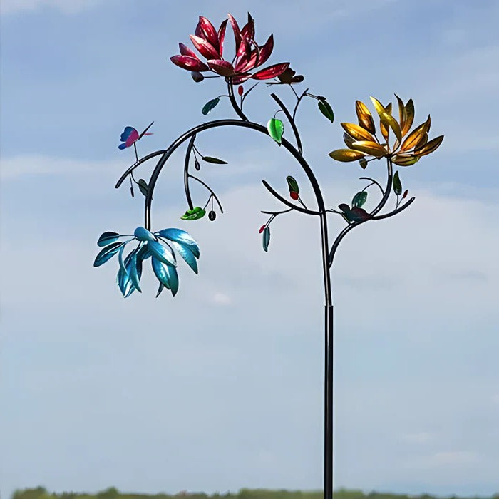 Radiant Summer Flower Wind Spinner for Bright, Colorful Garden Decor