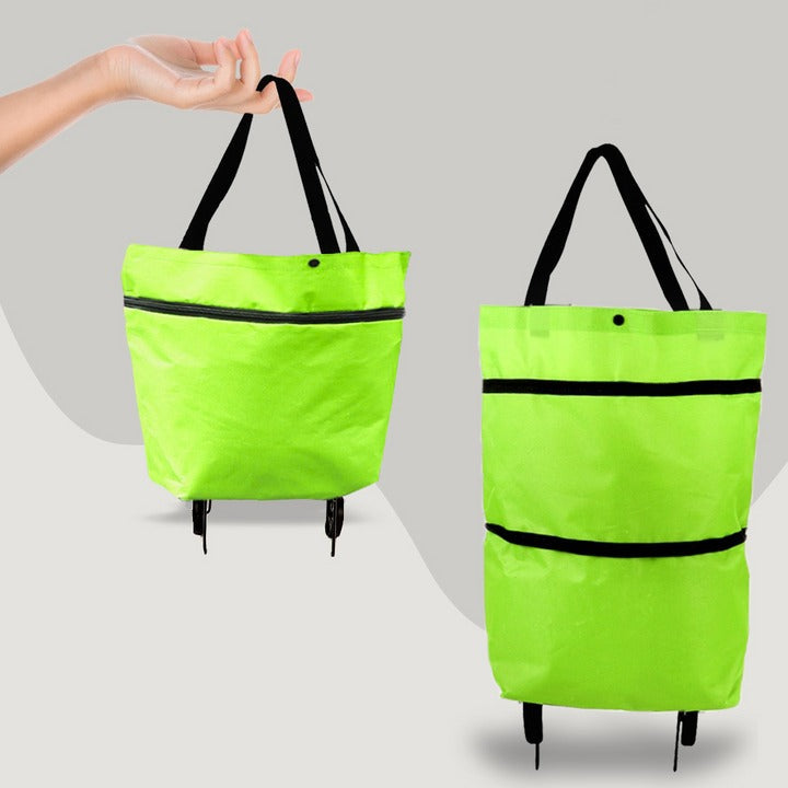 2-in-1 Foldable Wheeled Shopping Bag - Lightweight and Compact