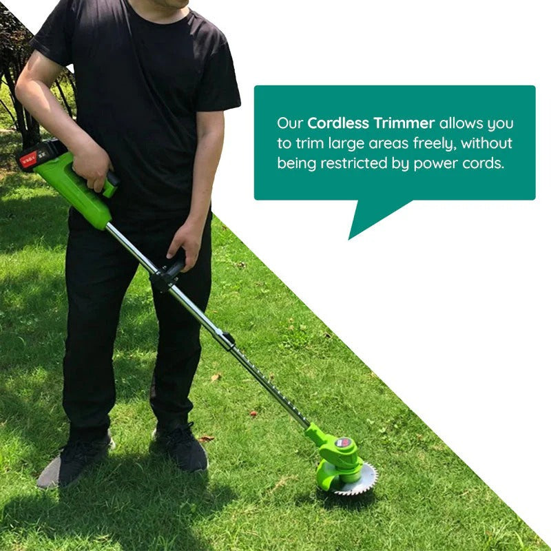 High-Performance Cordless Grass Trimmer - Battery-Powered Electric String Trimmer
