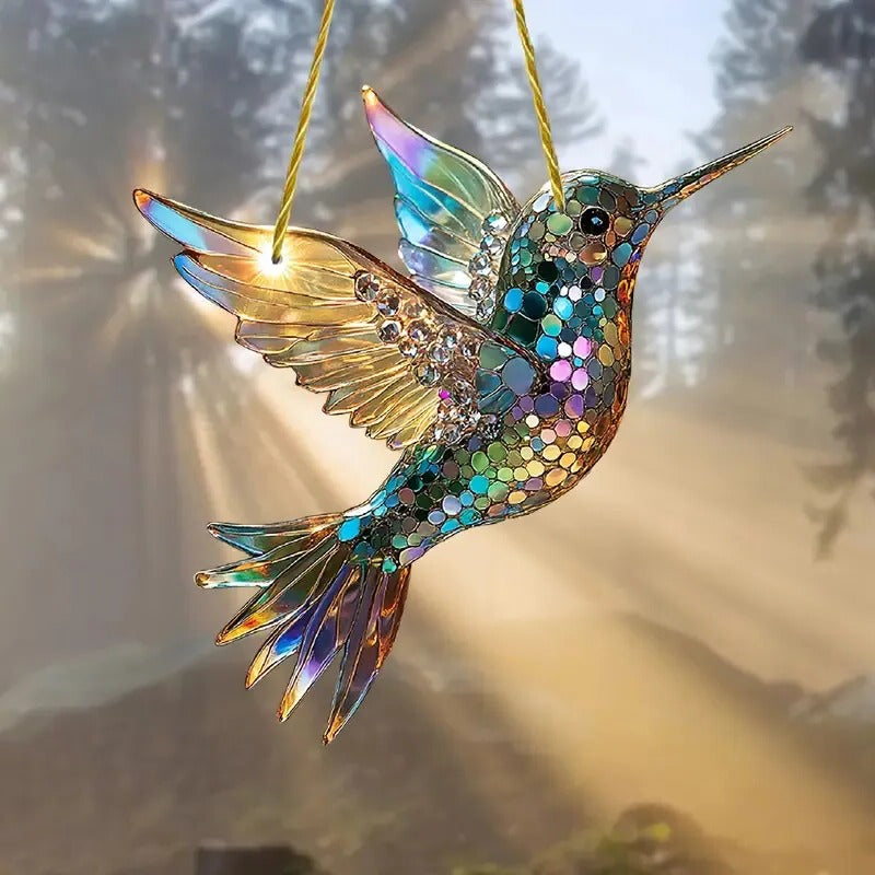 Colorful Hummingbird Suncatcher for Window - Vibrant Hanging Decoration