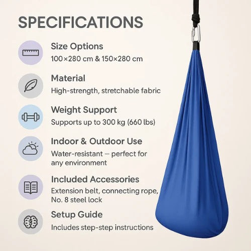 Calming Sensory Therapy Swing for Autism — Indoor & Outdoor Hammock