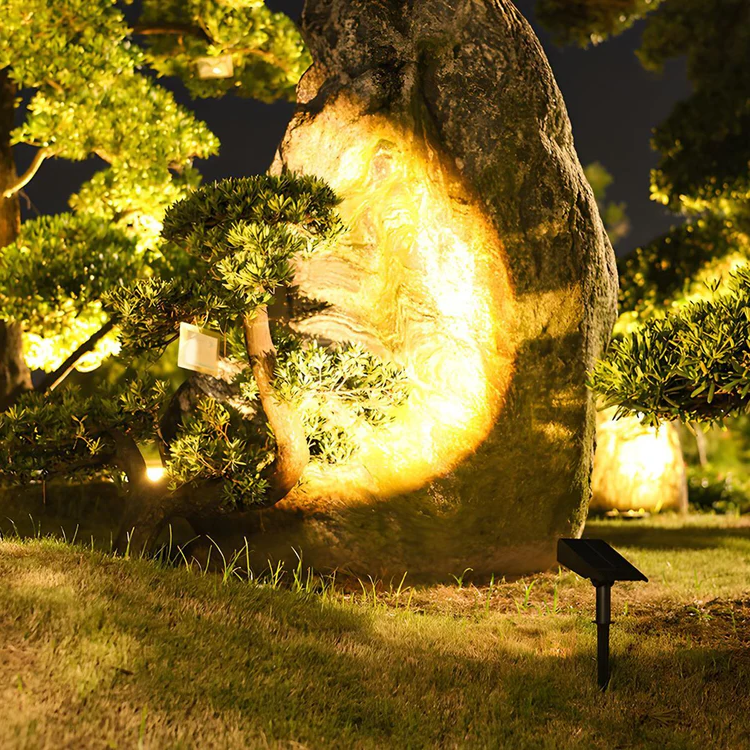 Waterproof Solar LED Spotlight with Multi-Zoom Adjustable Focus and RGB Landscape Lighting