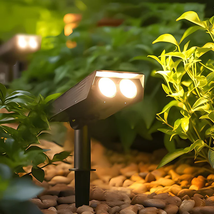Waterproof Solar LED Spotlight with Multi-Zoom Adjustable Focus and RGB Landscape Lighting