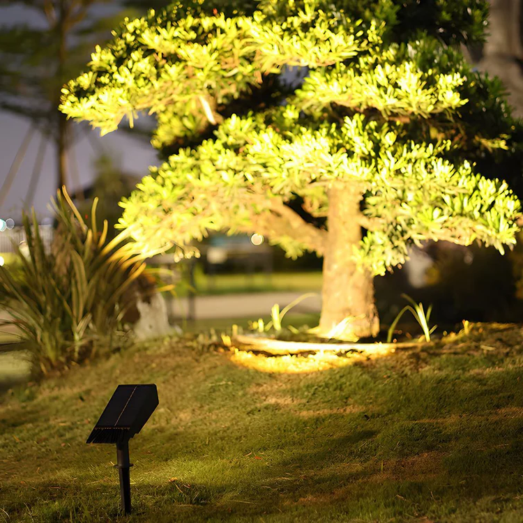Waterproof Solar LED Spotlight with Multi-Zoom Adjustable Focus and RGB Landscape Lighting