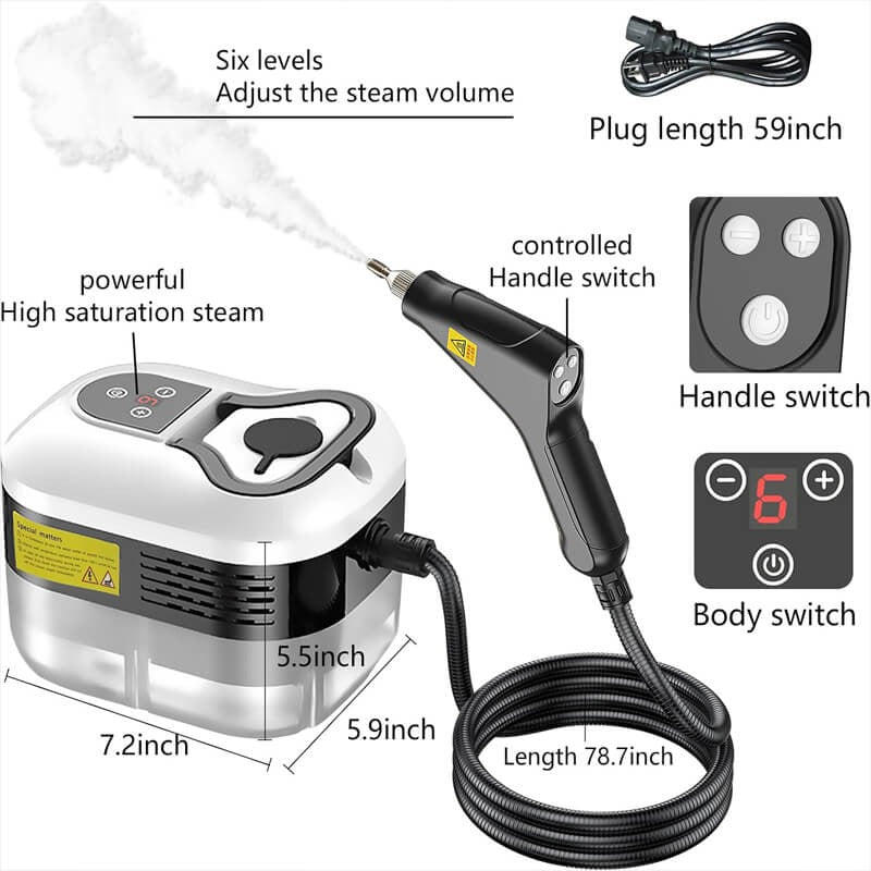 Powerful 2500W High-Pressure Steam Cleaner with Gloves Included