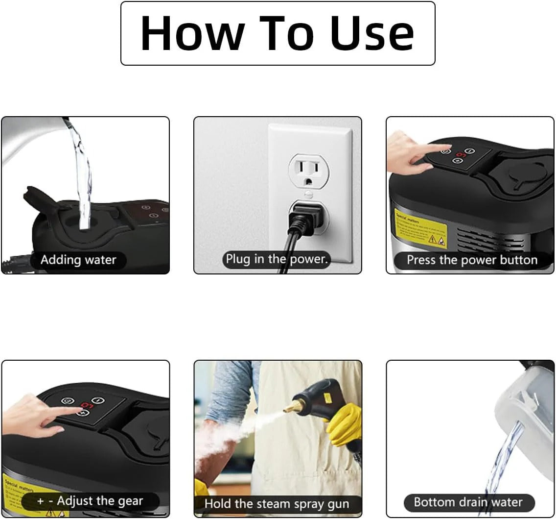 Powerful 2500W High-Pressure Steam Cleaner with Gloves Included