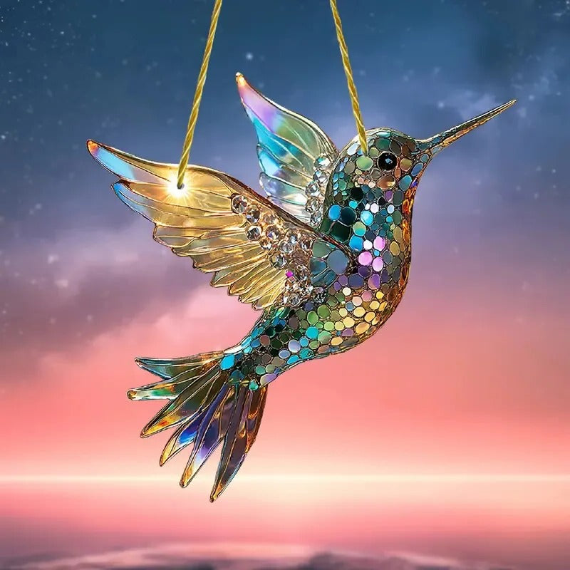 Colorful Hummingbird Suncatcher for Window - Vibrant Hanging Decoration