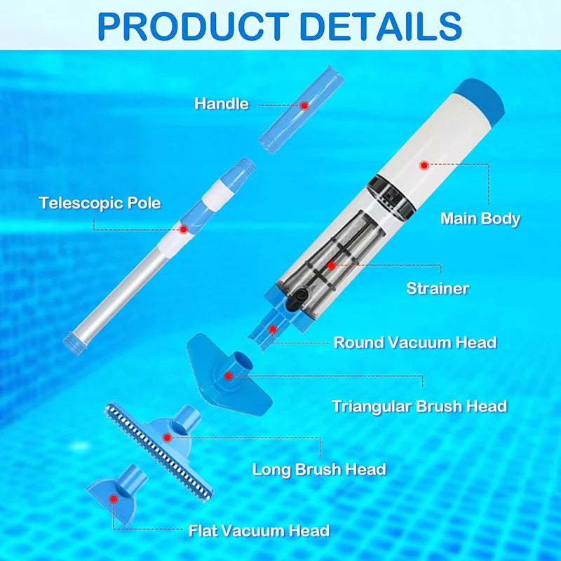 Rechargeable Cordless 3-in-1 Pool Vacuum Cleaner