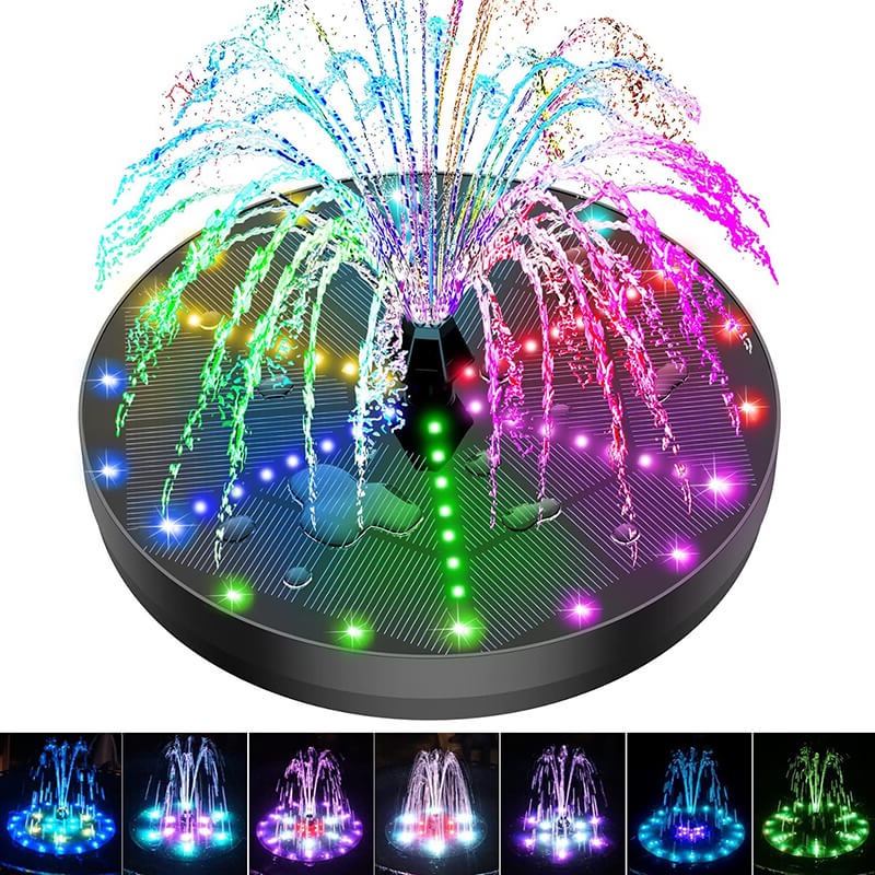 60-LED Solar Fountain – Illuminate Your Garden with a Stunning Water Feature