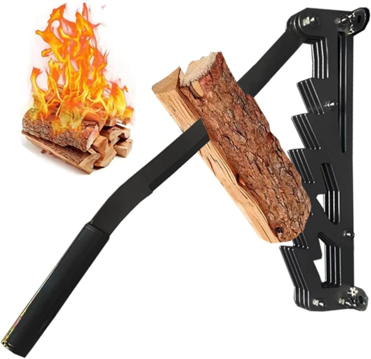 Wall-Mounted Firewood Kindling Splitter - Easy, Safe, Effortless Kindling Prep