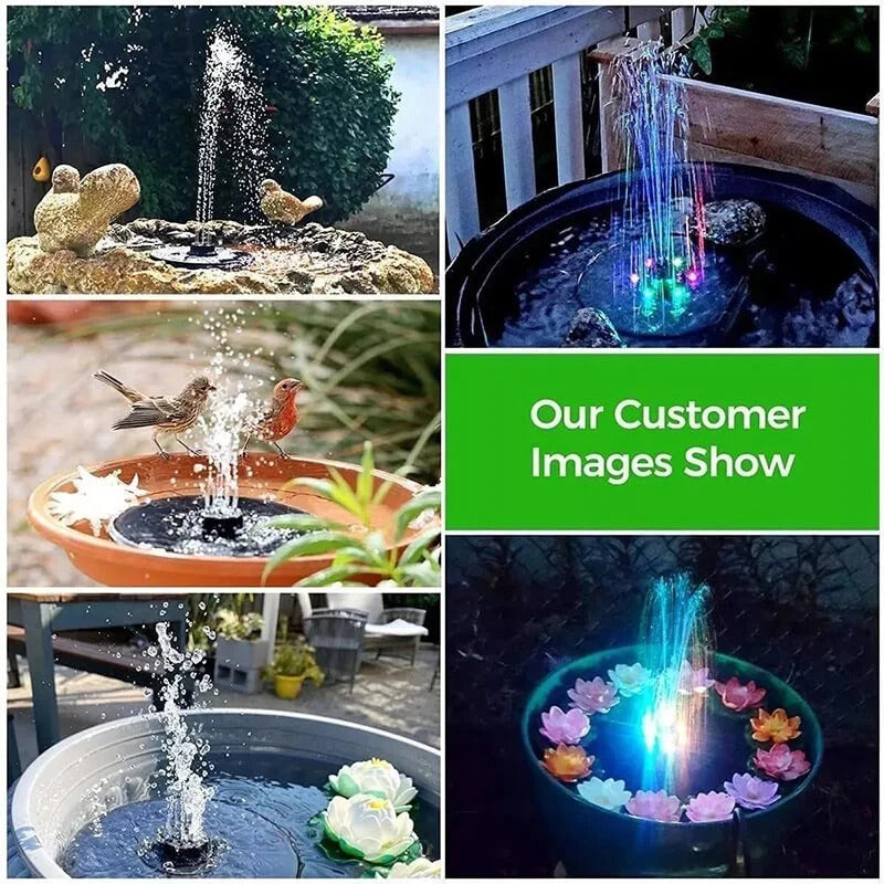 60-LED Solar Fountain – Illuminate Your Garden with a Stunning Water Feature