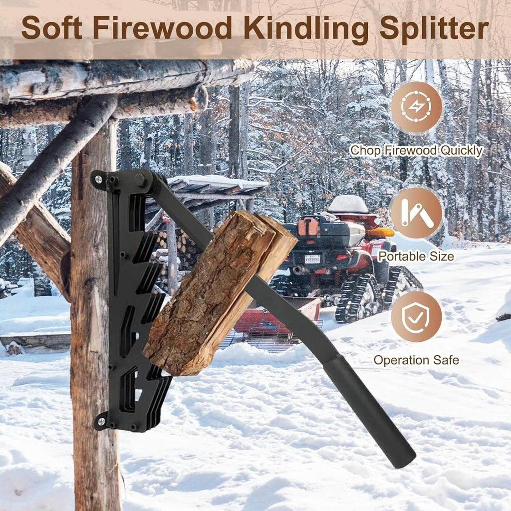 Wall-Mounted Firewood Kindling Splitter - Easy, Safe, Effortless Kindling Prep