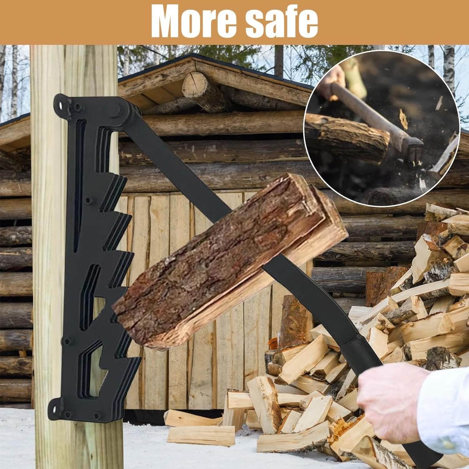 Wall-Mounted Firewood Kindling Splitter - Easy, Safe, Effortless Kindling Prep