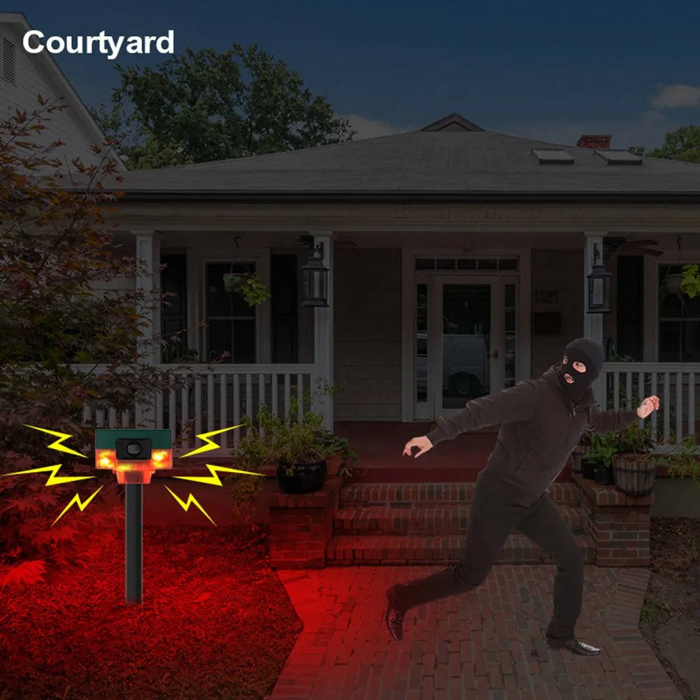360-Degree Solar-Powered Animal Repeller for Pigeons, Birds, Wild Boar, Rabbits, and Deer