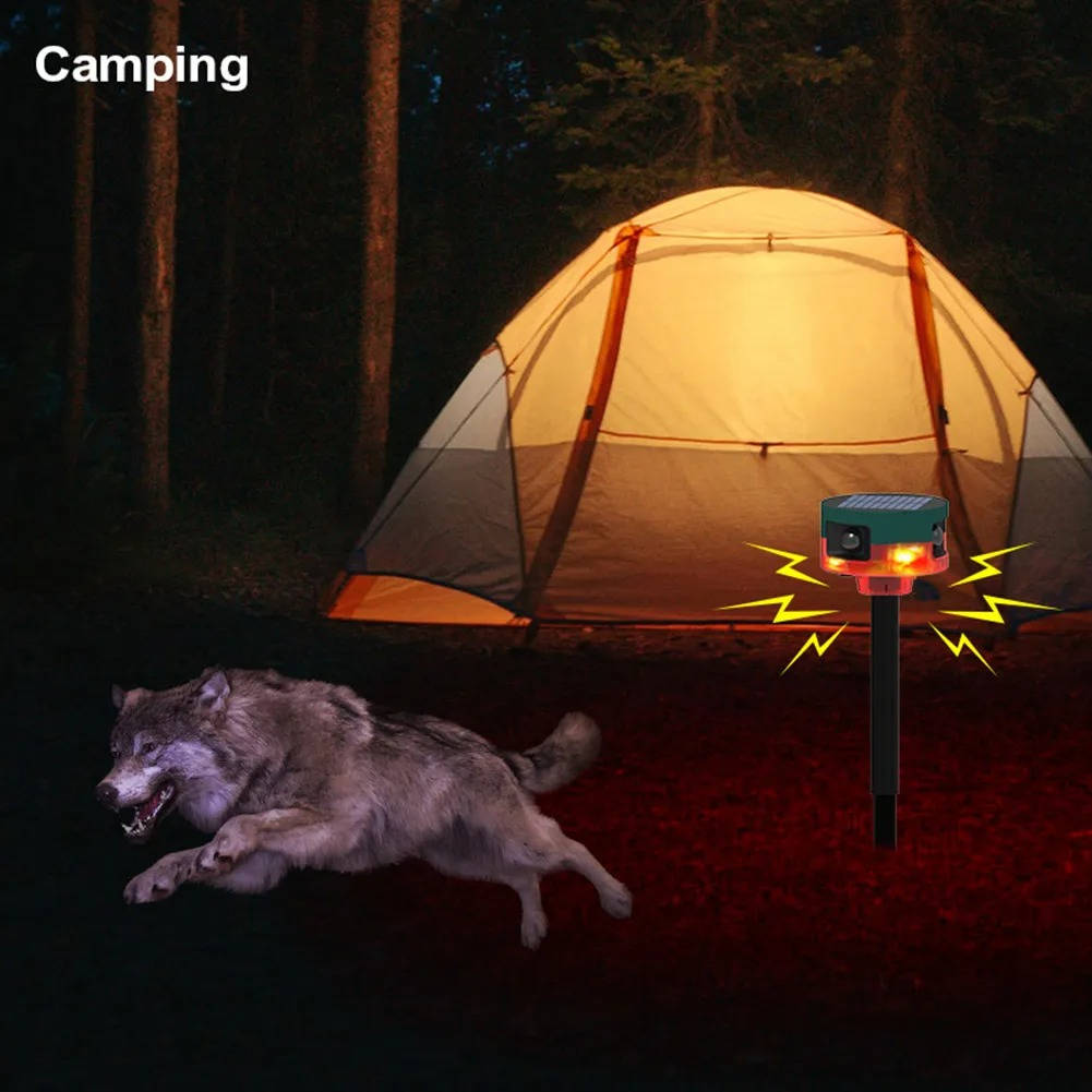 360-Degree Solar-Powered Animal Repeller for Pigeons, Birds, Wild Boar, Rabbits, and Deer