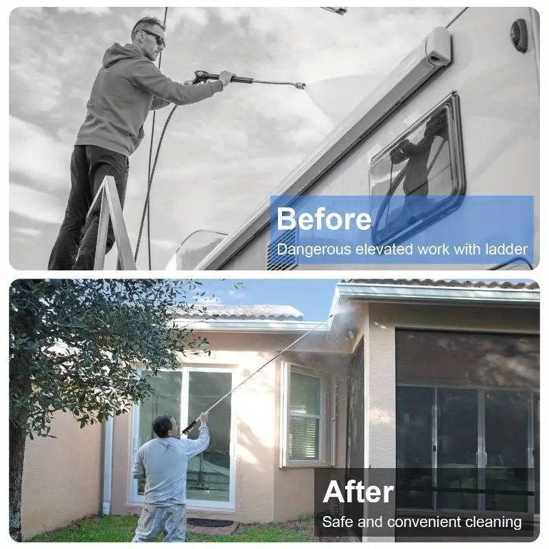 4,000 PSI Telescoping Power Washer Extension Wand for Gutter, Roof Drainage & Wall Cleaning