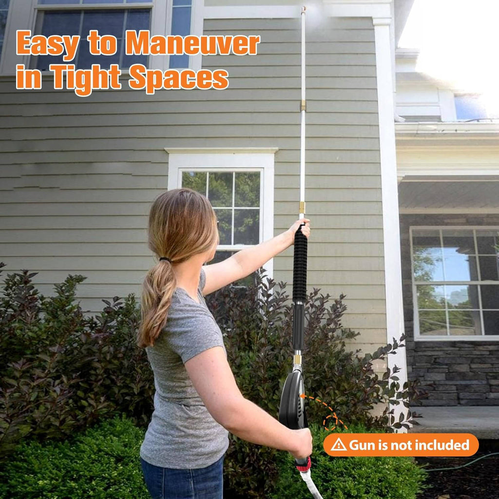 4,000 PSI Telescoping Power Washer Extension Wand for Gutter, Roof Drainage & Wall Cleaning