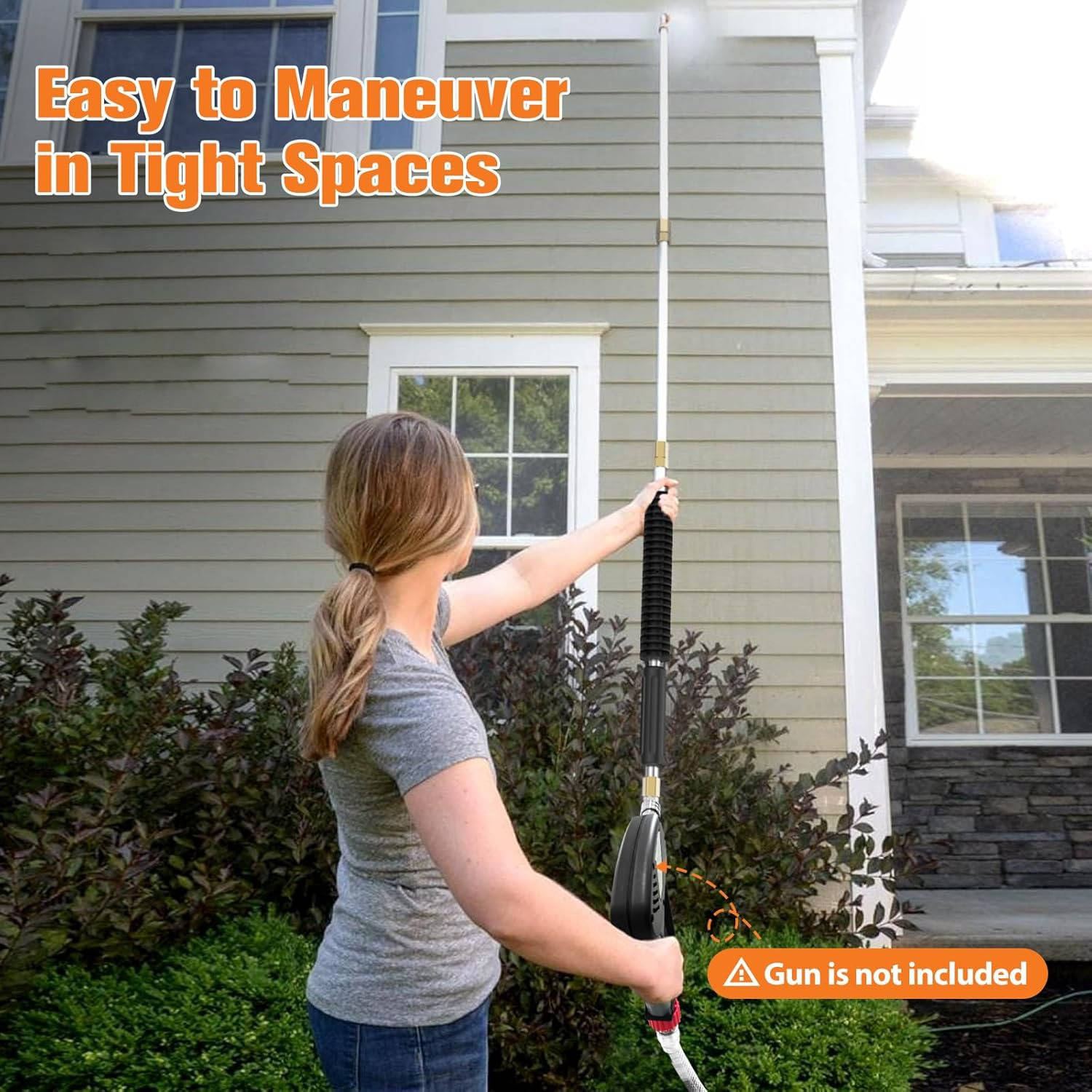 4,000 PSI Telescoping Power Washer Extension Wand for Gutter, Roof Drainage & Wall Cleaning