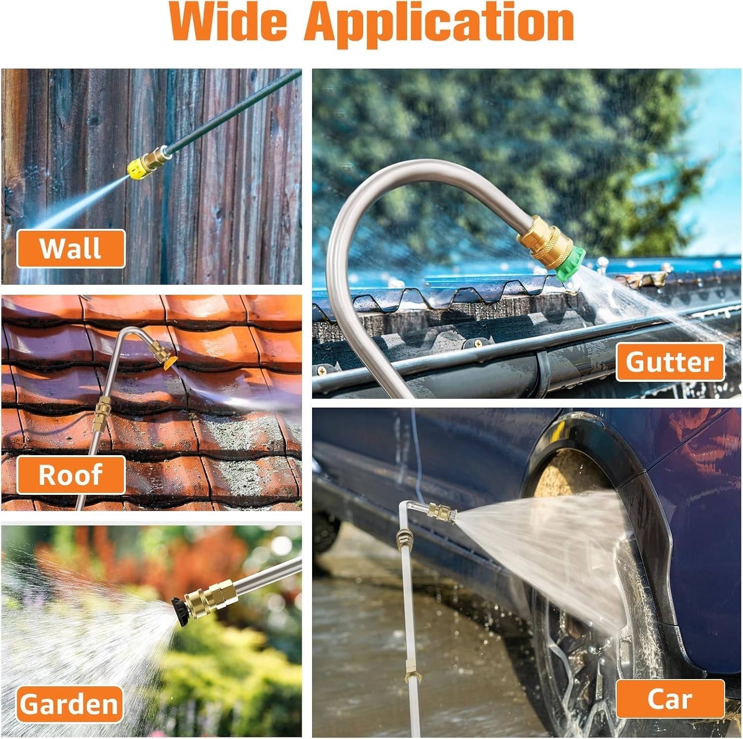 4,000 PSI Telescoping Power Washer Extension Wand for Gutter, Roof Drainage & Wall Cleaning
