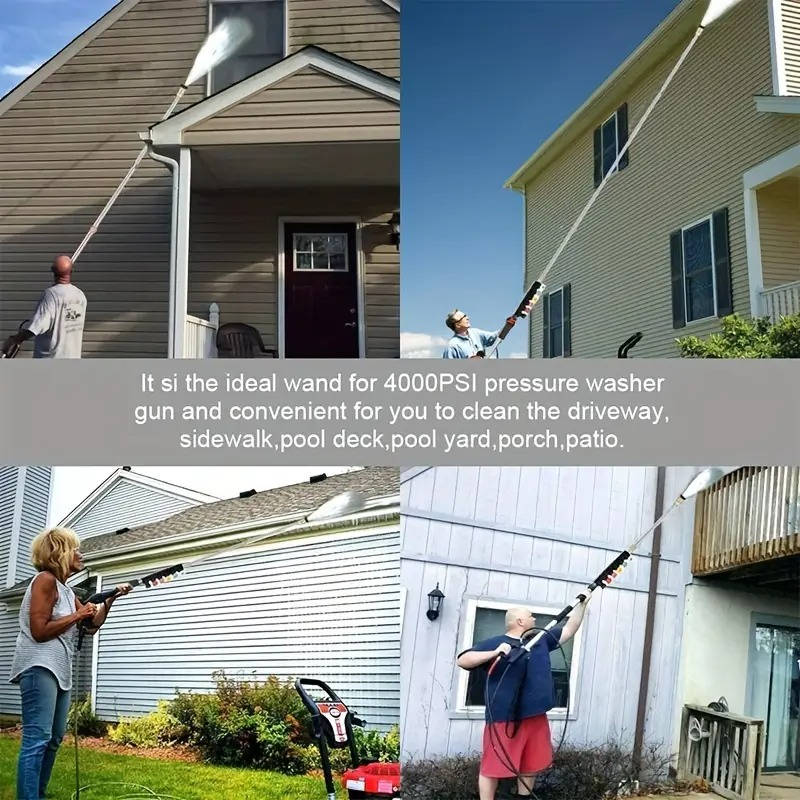 4,000 PSI Telescoping Power Washer Extension Wand for Gutter, Roof Drainage & Wall Cleaning