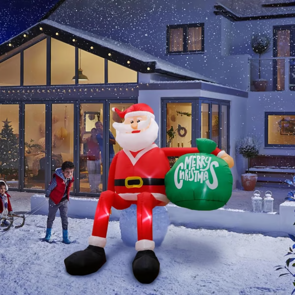Giant 8-Foot LED Climbing Santa Inflatable – Premium Outdoor Christmas Decor
