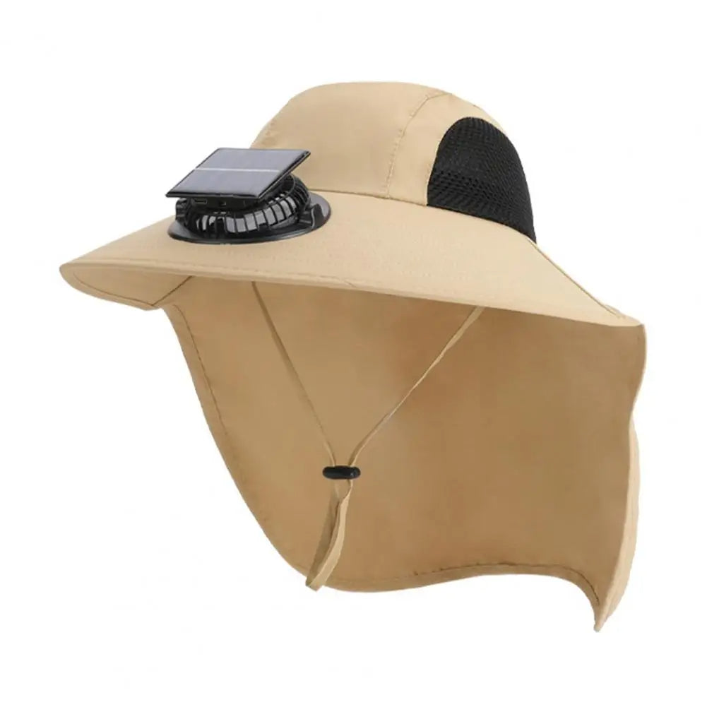 Solar-Powered Fan Hat with Wide Brim for All-Day Cooling and UV Protection