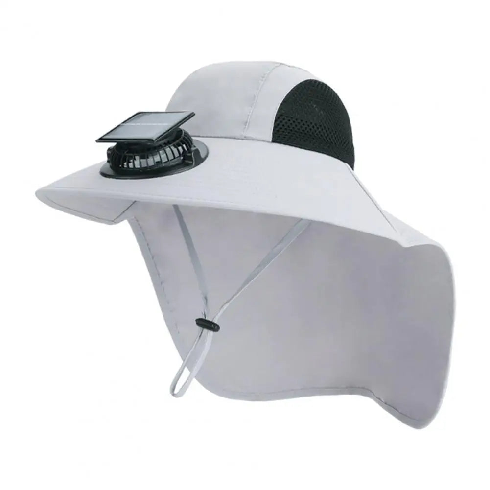 Solar-Powered Fan Hat with Wide Brim for All-Day Cooling and UV Protection
