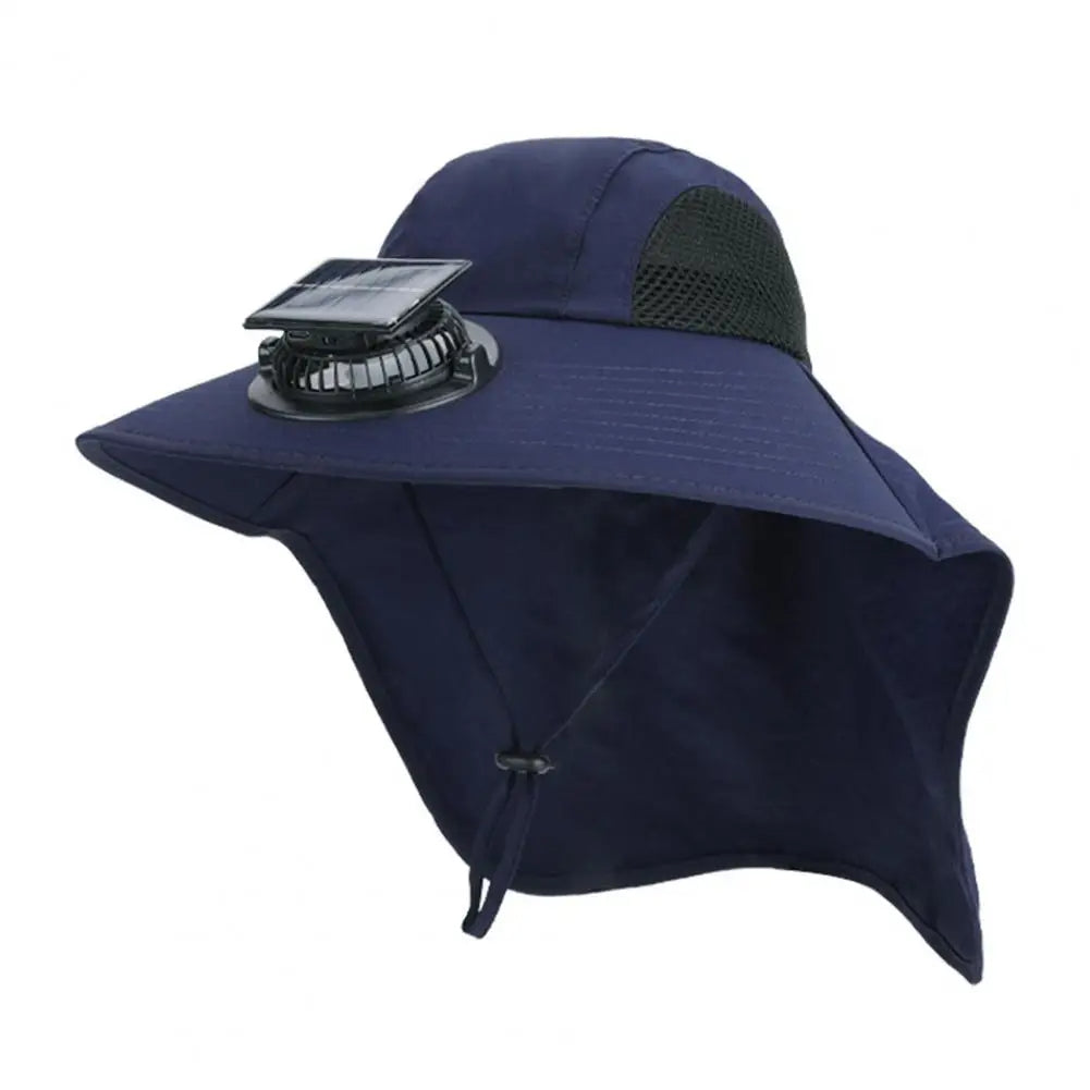 Solar-Powered Fan Hat with Wide Brim for All-Day Cooling and UV Protection
