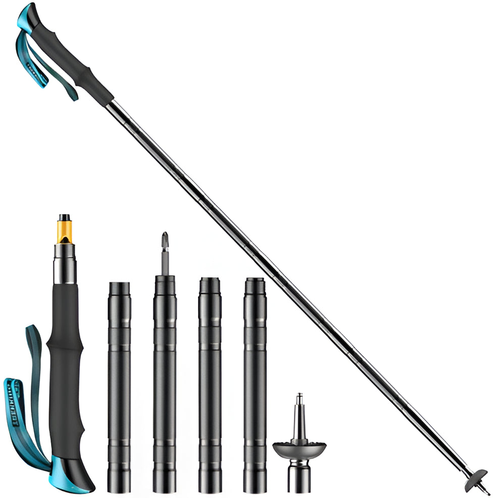All-in-One Tactical Trekking Pole with Built-In Tools — Rugged, Versatile Survival Hiking Stick for Camping & Outdoor Adventures