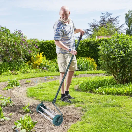 Heavy-Duty Manual Lawn Spike Aerator for Deep Soil Aeration and Healthier Turf