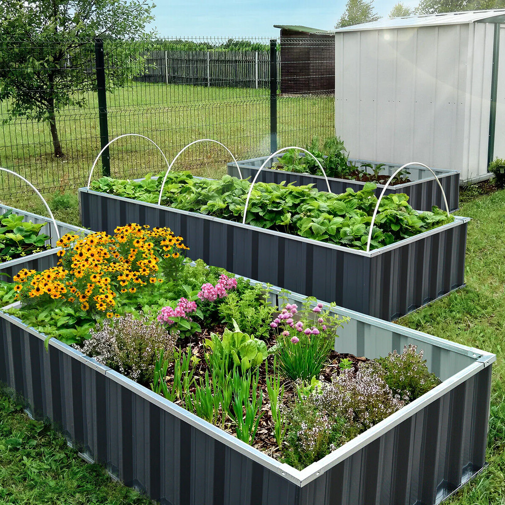 Outdoor Raised Garden Bed for Flowers and Vegetables