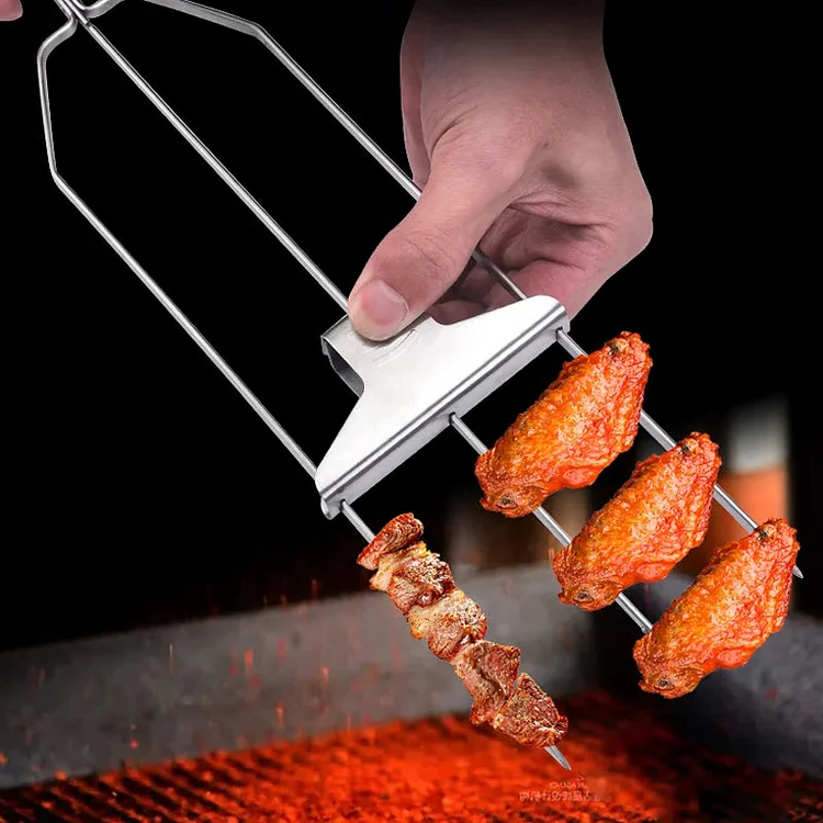 Premium Three-Prong Grill Skewers Set