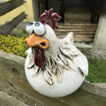 Whimsical Chicken Fence Decor – Resin Garden Statues