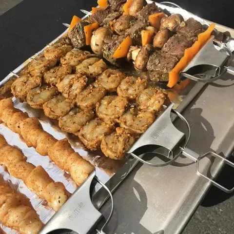 Premium Three-Prong Grill Skewers Set
